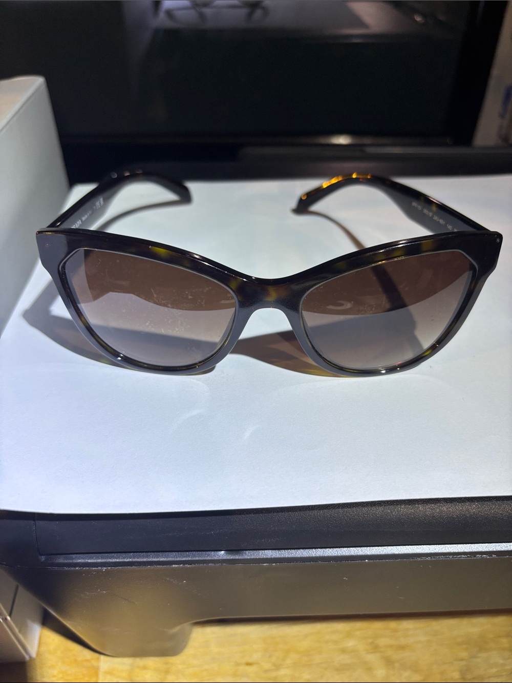 Prada Tortoiseshell Cat-Eye Sunglasses with Brown Gradient Lenses
